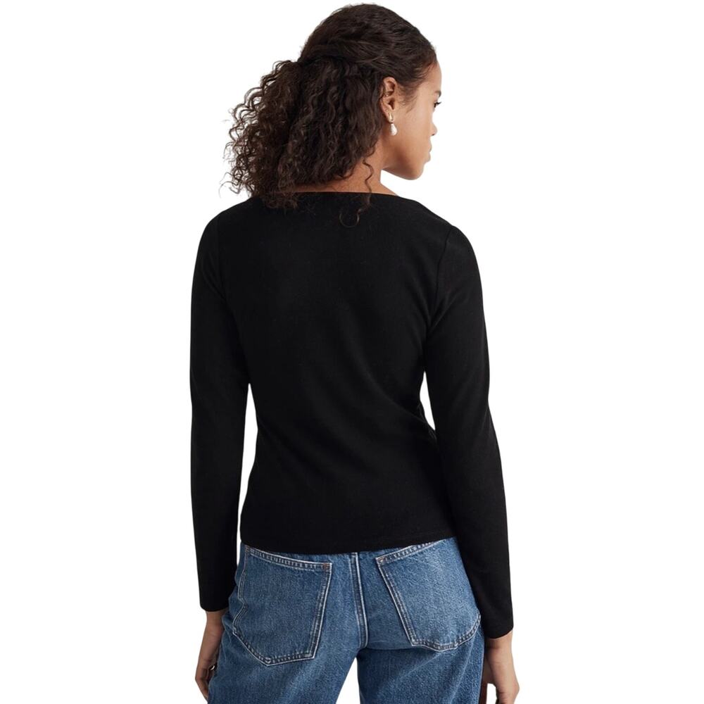 Madewell Asymmetrical Button-Front Cardigan Black Women’s size XS - Picture 11 of 12